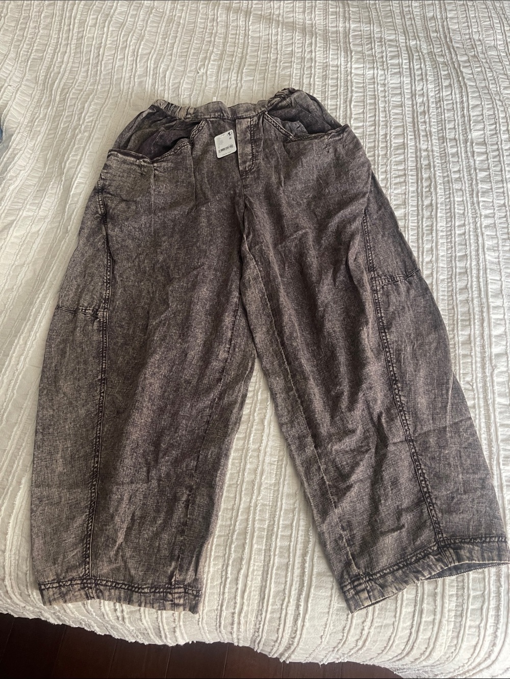 Free People Washed Gray barrel style pants Trousers